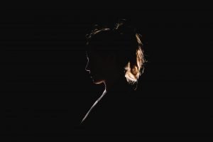 a black silhouette of a woman